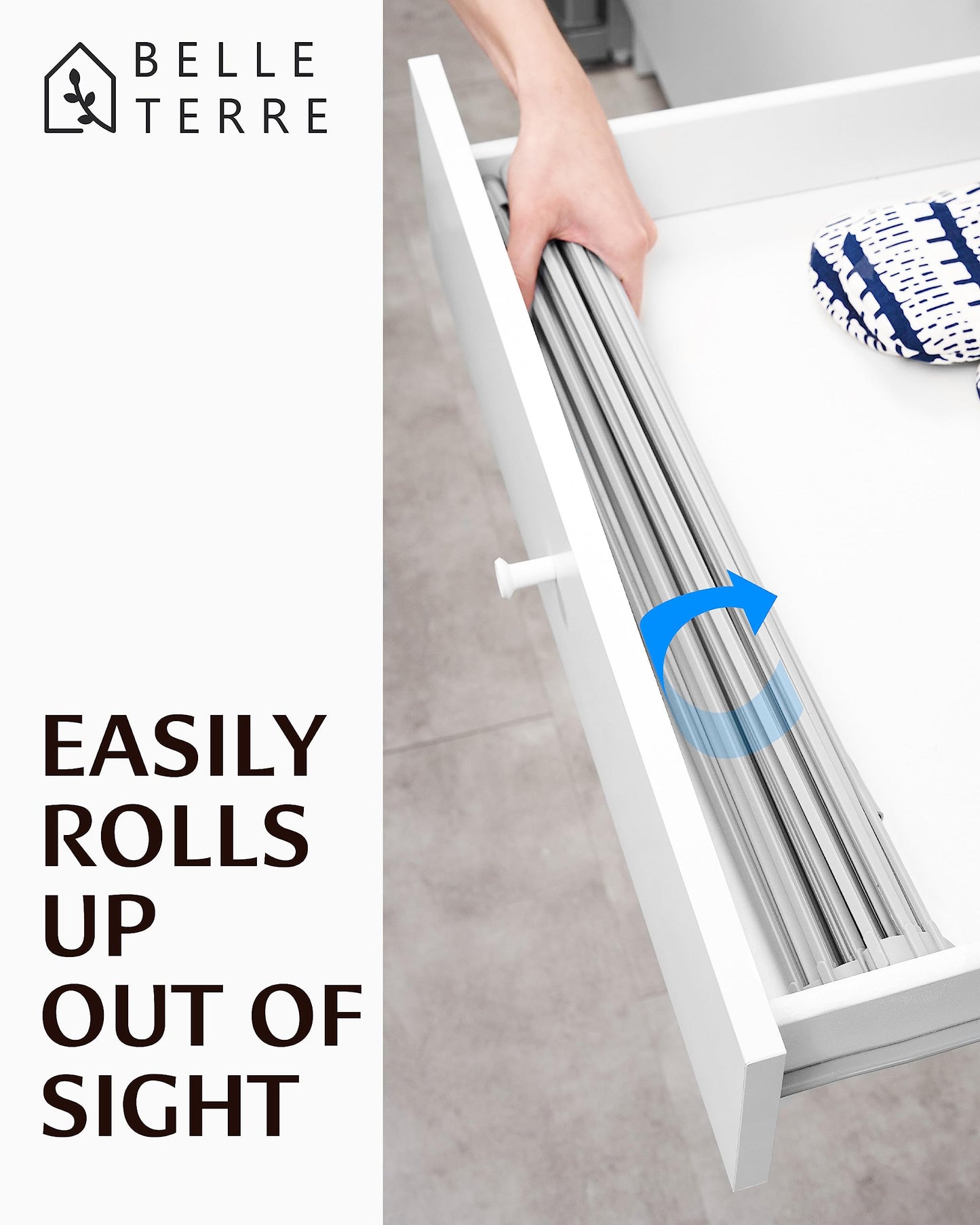 Swedish Dish Cloths Rollout Drying Rack for Kitchen