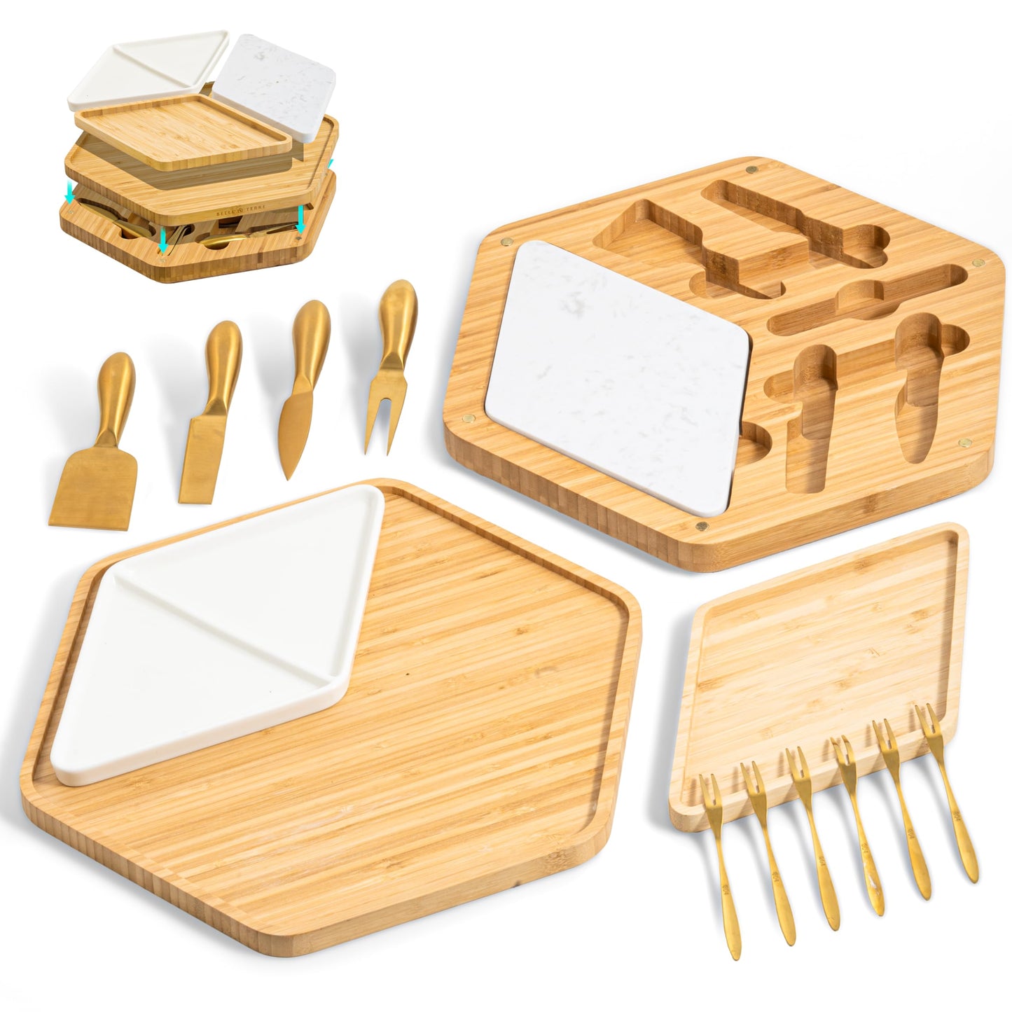 Modular Cheeseboard with Luxury Cutlery Set
