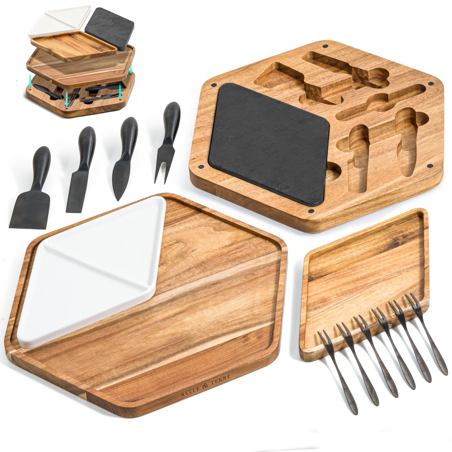 Modular Cheeseboard with Luxury Cutlery Set