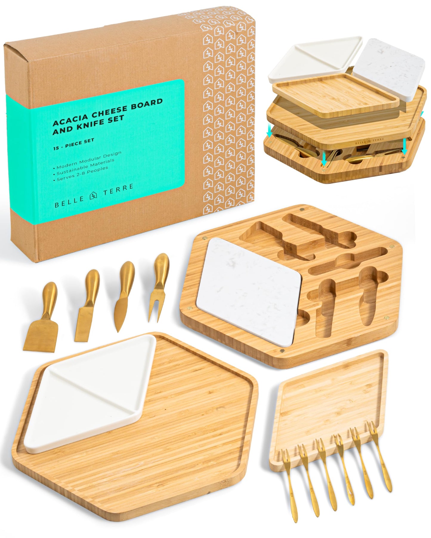 Modular Cheeseboard with Luxury Cutlery Set