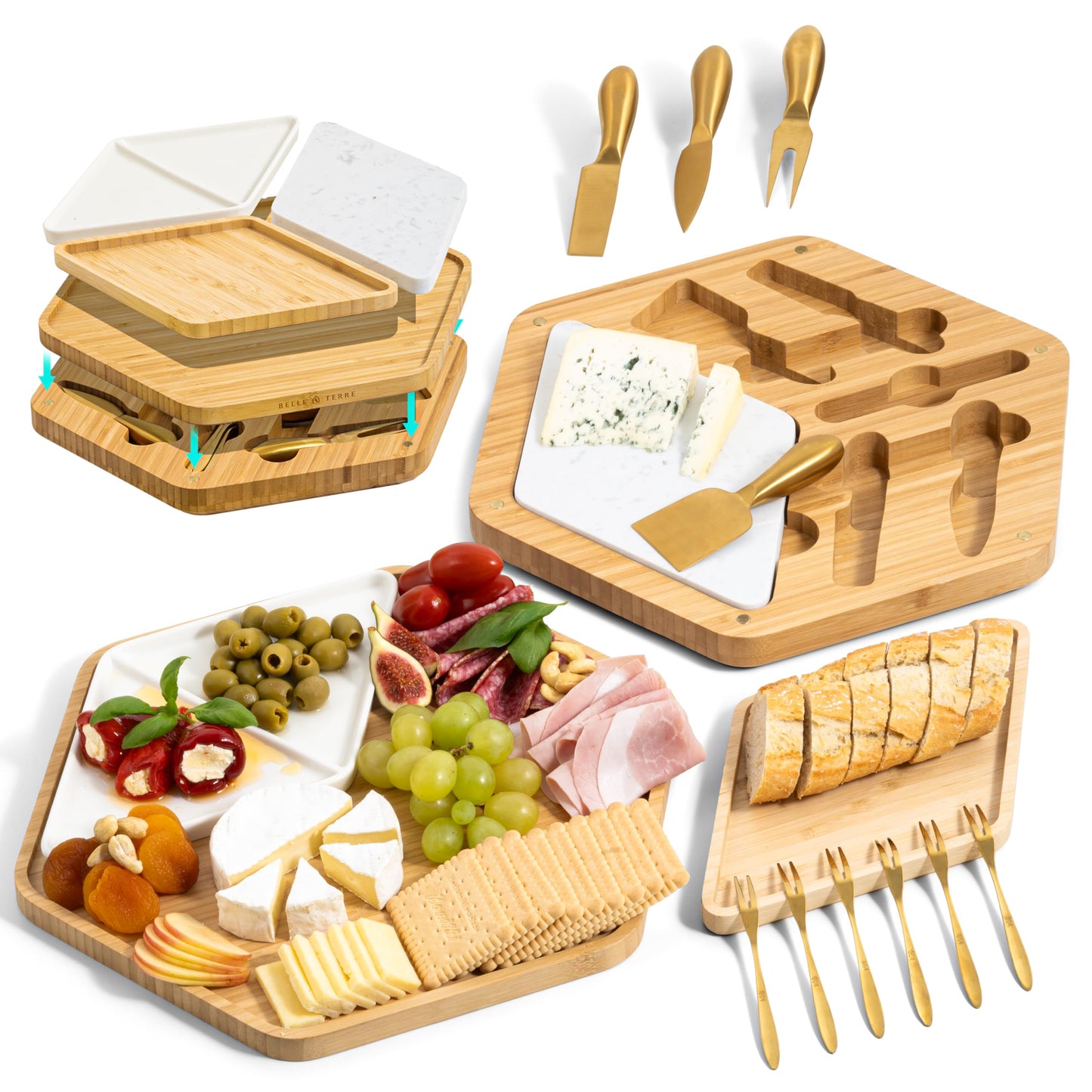 Modular Cheeseboard with Luxury Cutlery Set