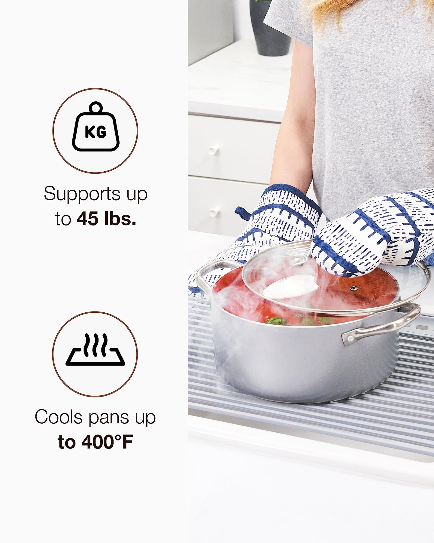 Swedish Dish Cloths Rollout Drying Rack for Kitchen
