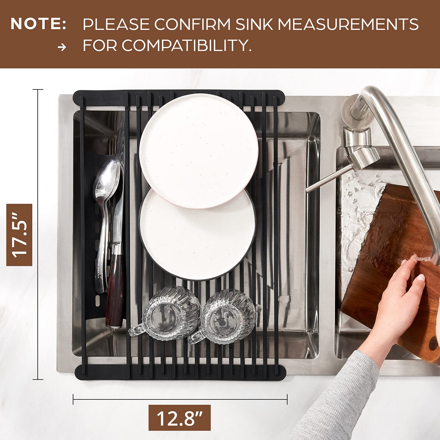 Swedish Dish Cloths Rollout Drying Rack for Kitchen