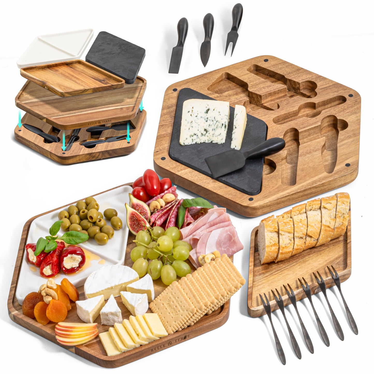 Modular Cheeseboard with Luxury Cutlery Set