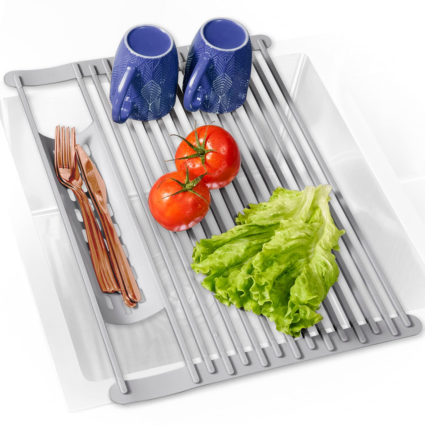 Roll up Silicone Stainless Steel Dish Drying Rack -  Norway